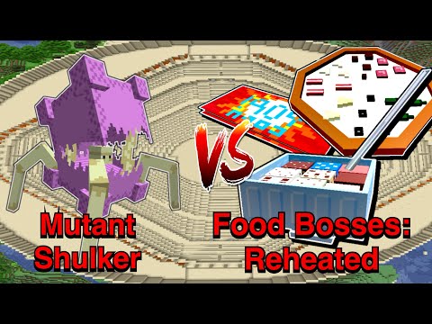 Minecraft |Mobs Battle|  Mutant Shulker(Mutant More) VS Food Bosses ( Reheated)