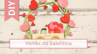 Valentínsky drevený veniec s vlastným textom 22,6x20,6 cm, 1 ks