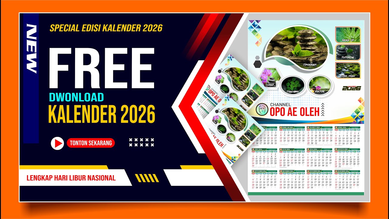 FREE KALENDER 2026  || Lengkap Hari Libur Nasional