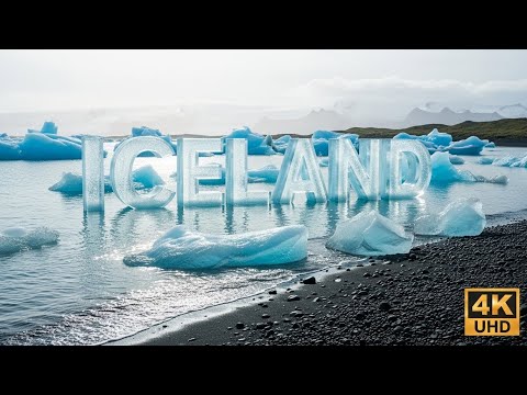 FLYING OVER ICELAND (4K UHD) | Soothing Music With Stunning Beautiful Natural Film For Relaxation