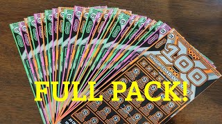 **FULL PACK** | NEW $20 "100X" CA Lottery Scratchers | $600 Worth Of Tickets!!