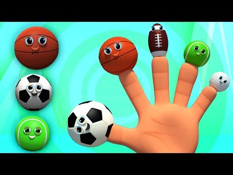 bóng thể thao ngón tay gia đình | vần cho trẻ em | Sports Ball Finger Family