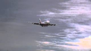 Emirates Airlines Airbus A380-800 Super Jumbo Landing At Melbourne Airport Tullamarine YMML EK406