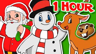 Merry Christmas Songs, Frosty, Santa, Rudolph, Jingle Bells &amp; More | 1 Hour Compilation Busy Beavers