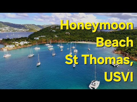 Aerial Honeymoon Beach, Water Island, St. Thomas, USVI