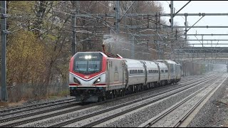 Download Lagu Extremely Rare Amtrak u0026 MBTA Trains on the Northeast Corridor Featuring the Caltrans Test Train! Thumbnail