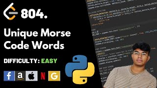 YouTube video 'Unique Morse Code Words | Leet code 804 | Theory explained + Python code'
