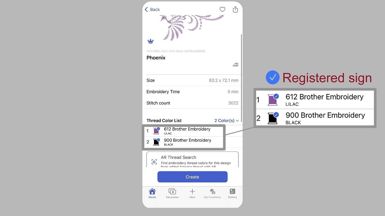 [BrotherSupportSewing] Artspira Thread Feature 2:Search designs using registered threads
