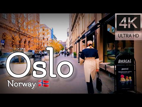 👣Walk with Me in Norway | Rådhusgata to Oslo City Center (Sentrum) | 4K experience | Autumn 2023👣
