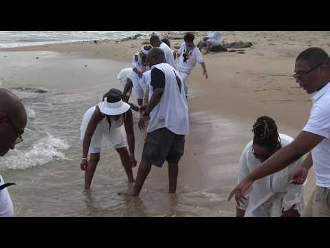 Washing off Feet After Door of Return at Cape Coast Holocaust Dungeons - Ghana May 2018 Tour