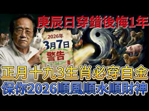 倪海廈：3月7號庚辰日必看！6生肖穿白金，3種人穿土黃，保你2026馬年翻天覆地#倪海厦 #黃帝內經 #養生 #國學 #易經 #過年 #開運 #招財 #補財庫 #中醫 #風水 #2026運勢 #農曆