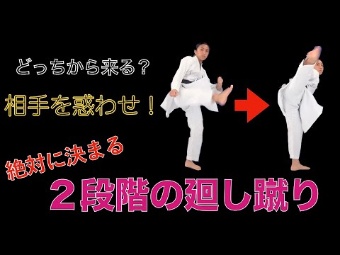 【絶対に決まる】左右のフェイントを使う2段階の廻し蹴り！