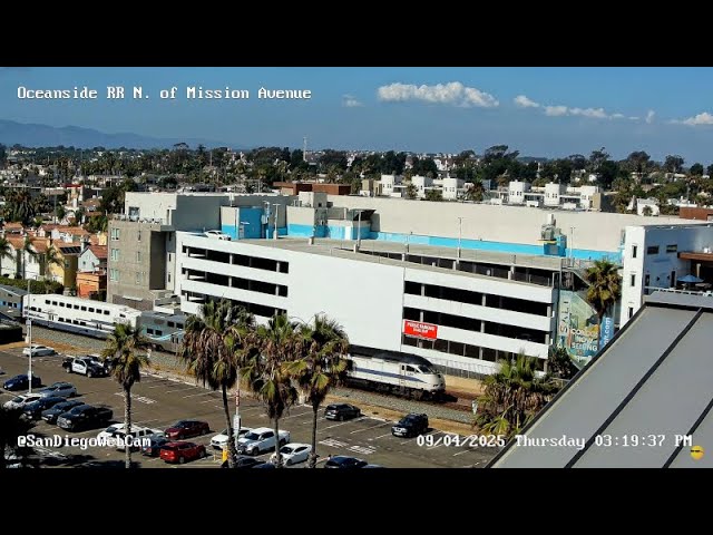 Live webcam view of Oceanside Railroad & Downtown View