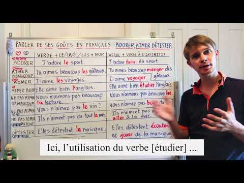 French lesson - AIMER/ADORER/DETESTER