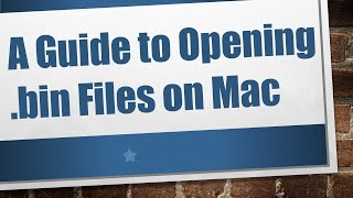 A Guide to Opening .bin Files on Mac