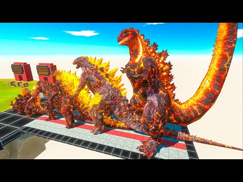 EVOLUTION of FIRE SHIN GODZILLA LAVA BURNING Size Comparison vs Team White Anti-Venom GODZILLA 2014
