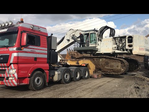Transporting For Rebuild The 120 Ton, Liebherr 984 Excavator By Side - Fasoulas Heavy Transports