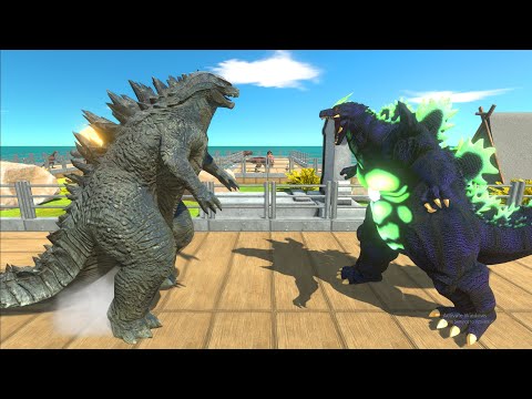 Godzilla 2014 VS Super Godzilla Barracks Death Run - Animal Revolt Battle Simulator