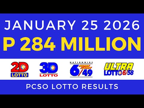 Lotto Result Today 9pm January 25 2026 PCSO