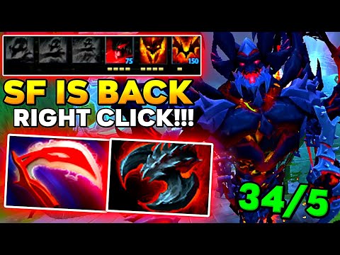 SHADOW FIEND IS BACK ON Desolator IMBA HERO Right Click 1vs5 100% Delete All - Dota 2