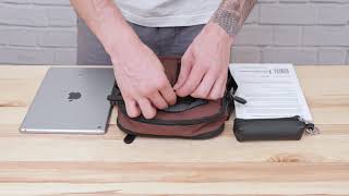 Універсальна текстильна чоловіча сумка на два відділення 20661 Vintage коричнева