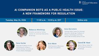 Thumbnail for AI companion bots as a public health issue: A new framework for regulation
