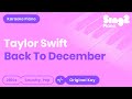 Taylor Swift - Back To December (Karaoke Piano)