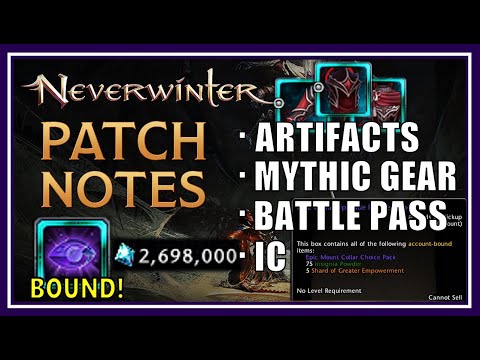 UPDATE: Gear Drop Rates, Odran Bound (buy now) NEW Collar Progress Pack! - Neverwinter M26