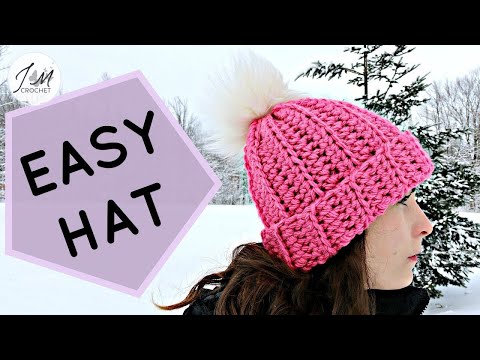 HOW TO CROCHET THE EASIEST HAT EVER | Beginners Crochet Hat | Adult Unisex Hat | Crochet Ribbed Hat