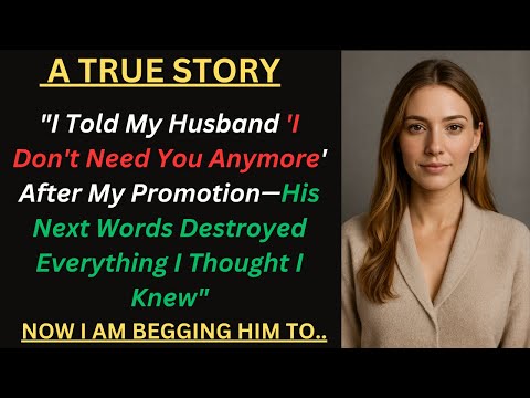 "I Told My Husband 'I Don't Need You Anymore' After My Promotion—His Next Words Destroyed Every....