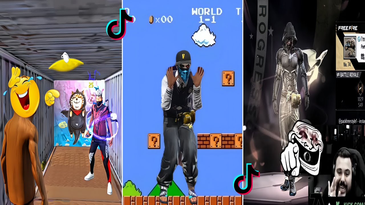 FREE FIRE BEST VIDEO 😴👾 EDITS TIKTOK TROLL FACE TUTORIAL 🤯💀 P.222