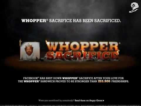 友情を10人分、炎で焼く / BURGER KING「WHOPPER SACRIFICE」