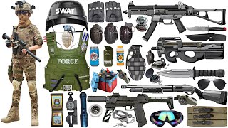 Download lagu Special Forces military toy gun set unboxing, Revolver, hunting rifle, bulletproof vest, time bomb mp3