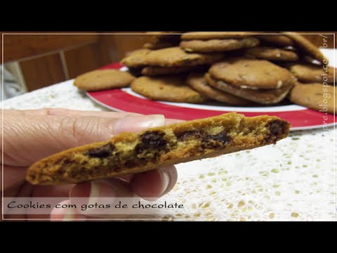 Receita - Cookies com gotas de chocolate #cookies