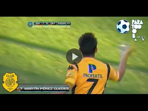 Gol de Pérez Guedes. River 1 - Olimpo 1. Fecha 16. Torneo Inicial 2013. Fútbol Para Todos