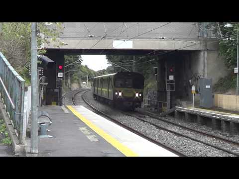 Iarnród Éireann Irish Rail 2 car DART 8100 EMU 8131 arrives at Harmonstown Station
