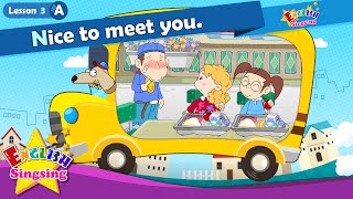 Lesson 3_(A)Nice to meet you. - Greeting - Introducing - Cartoon Story - English Education
