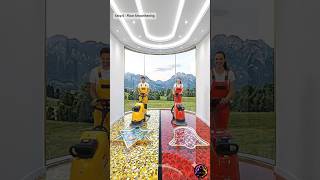 This Yellow 💛 vs Red ❤️ Luxury Epoxy Flooring is Absolutely Mesmerizing #epoxy #epoxyfloor
