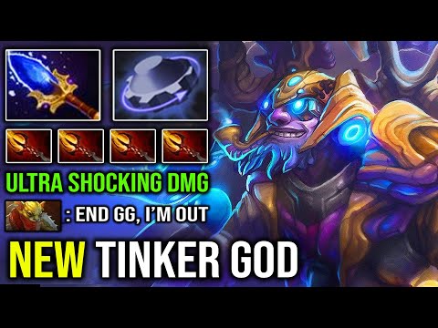 New Tinker God 100% Shocking Dmg & Crazy Fast Hand with Dagon Aghanim Scepter in 9k Tier DotA 2