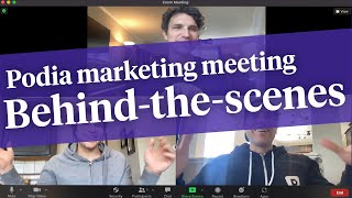 Behind the scenes of a Podia marketing meeting - Creator Fellowship Reminder