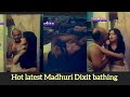 Hot Latest Madhuri Dixit Bathing Bouncing Boob Clevage Leaked From Movie
