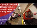 London Underground Elizabeth Line First Person Journey Oxford Circus To Canary Wharf