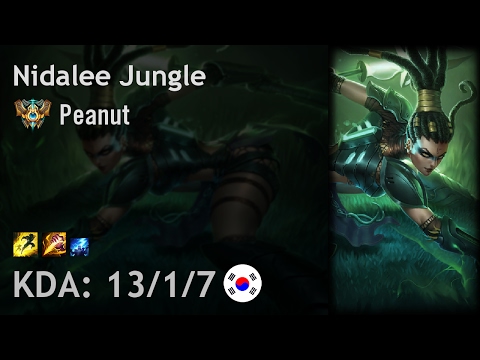 Nidalee Jungle vs Elise - Peanut - KR Challenger Patch 7.3