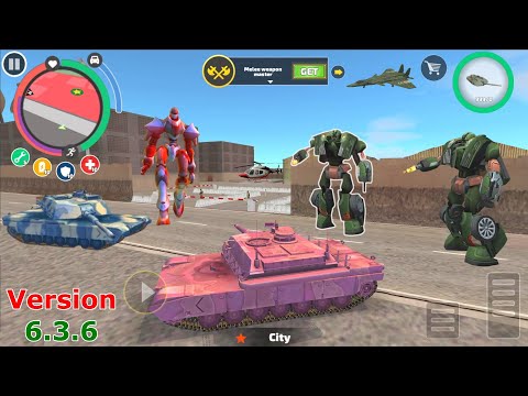 Rope Hero: Vice Town - 6.3.6 New Updates (Pink Tank Fight Dual Car Robot) - Android Gameplay HD