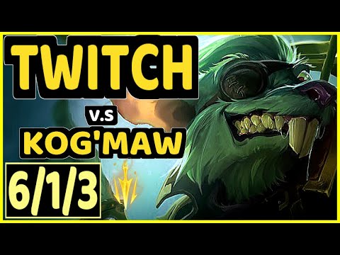 CROWNSHOT (TWITCH) vs KOG'MAW - 6/1/3 KDA BOTTOM ADC GAMEPLAY - EUW Ranked GRANDMASTER