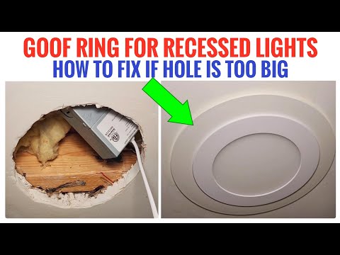 How To Fix Recessed Ceiling Light Hole Too Big   Goof Rings by Sunco Work Great!