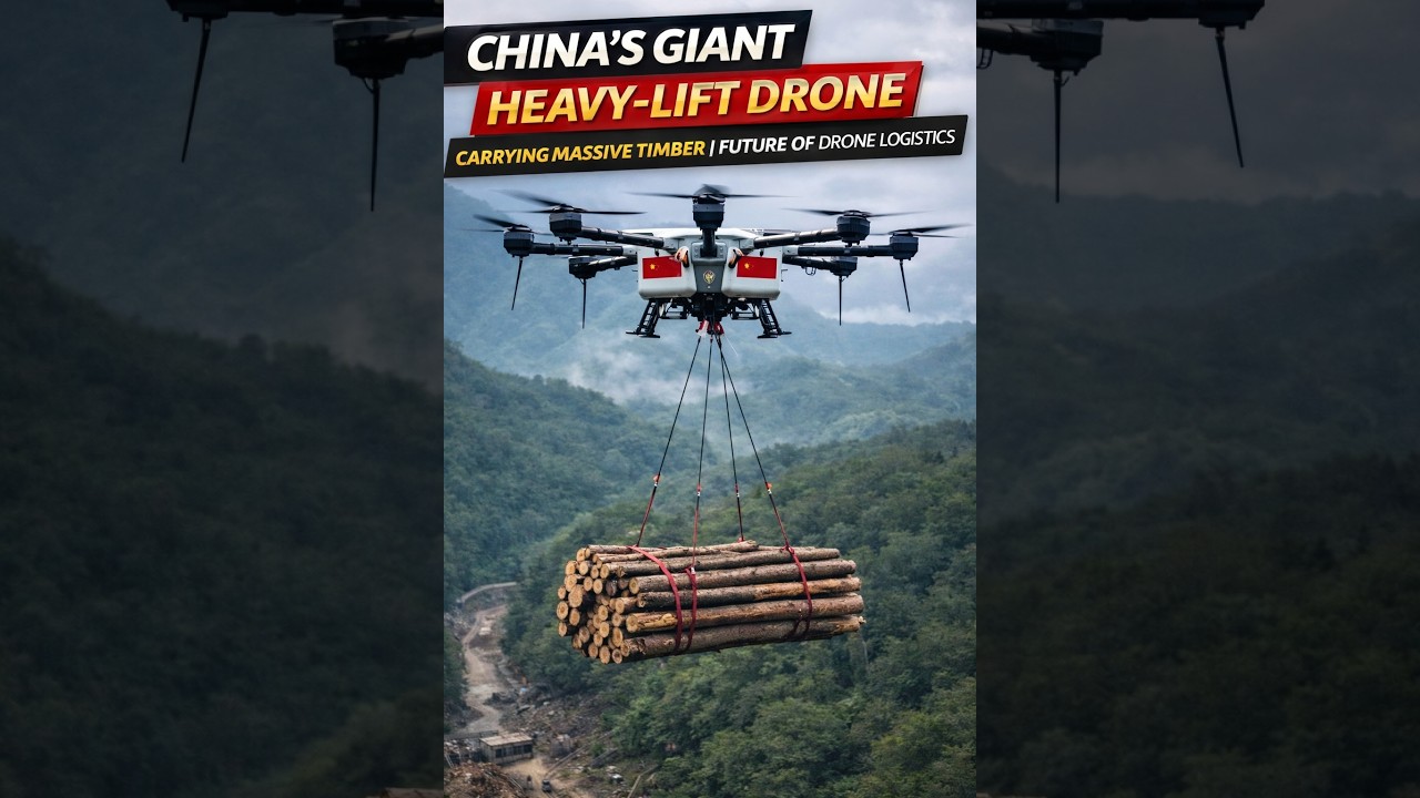 China’s Giant Heavy-Lift Drone Carrying Massive Timber | Future of Drone Logistics