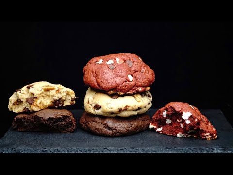 NYC Cookies | Levain Copycat Red Velvet, Chocolate Chip Walnut & Double Chocolate Chip Cookies