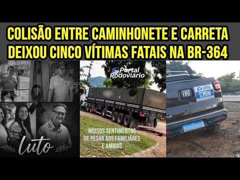 Novo vídeo mostra que carreta fazia ultrapassagem quando bateu em caminhonete na BR 364 em RO