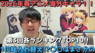 【2026年春アニメ第3回(第5週)】「海外キャラ人気」各ランキングTOP10【Anime Trending(女性、男性、二人組)】【1位総入れ替え！？〇〇はまさかの】